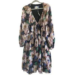 Anthropologie plus v-neck mini dress